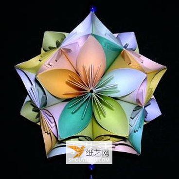 五瓣花花球的具体折叠方法