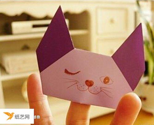 折纸猫咪手偶的制作方法图解