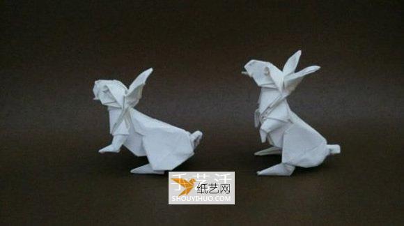 使用折纸折出来复杂兔子的方法