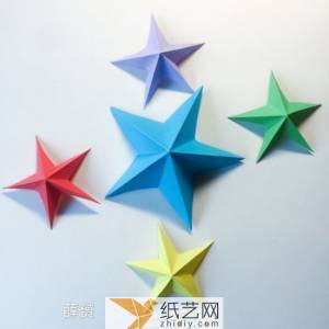 折纸立体五角星 圣诞节的装饰星星