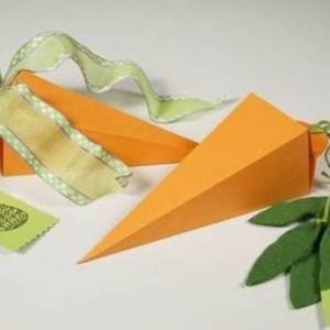 折纸胡萝卜包装盒的折叠方法图解