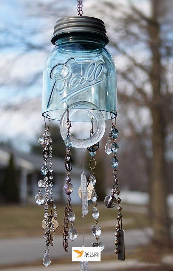 玻璃瓶DIY风铃的方法 自制玻璃风铃图解威廉希尔中国官网
