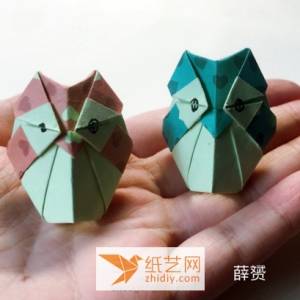 呆萌的一对可爱折纸猫头鹰制作威廉希尔中国官网
 简单情人节礼物的制作