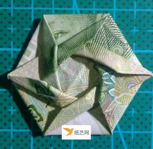 使用一元纸币折叠六角徽章的方法图解