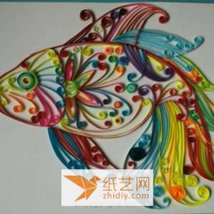 彩虹神仙鱼衍纸画新年礼物制作威廉希尔中国官网
