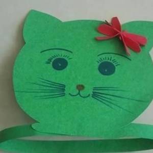 使用简单卡纸制作幼儿园小猫头饰的图片做法