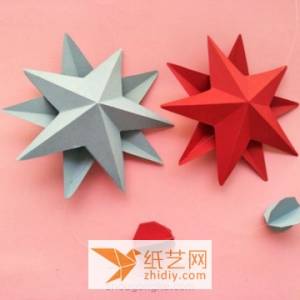 立体纸艺星星的挂饰制作威廉希尔中国官网
 圣诞节的又一个装饰创意