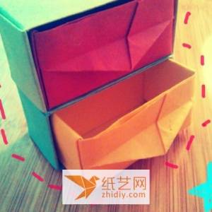 小抽屉样子的折纸收纳盒制作威廉希尔中国官网
图解