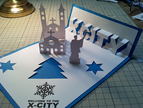 最终完成制作的威廉希尔公司官网
折纸立体圣诞贺卡在样式上还是非常酷的