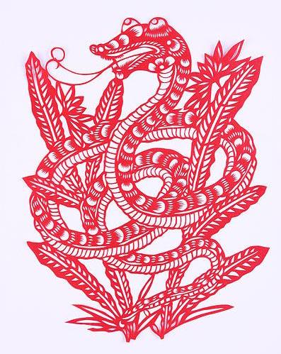 蛇年剪纸之花草蛇剪纸图案大全与剪纸威廉希尔中国官网
