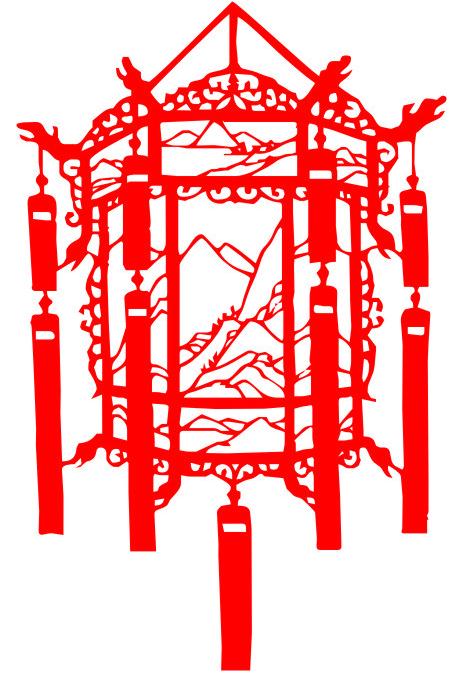 灯笼剪纸图案大全之山水剪纸灯笼制作方法威廉希尔中国官网
