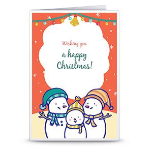 圣诞贺卡之温暖圣诞雪人家庭威廉希尔公司官网
制作可打印贺卡模版免费下载