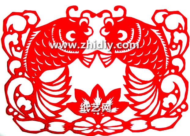 连年有余简单鲤鱼莲花剪纸图案与相对应的剪纸威廉希尔中国官网
