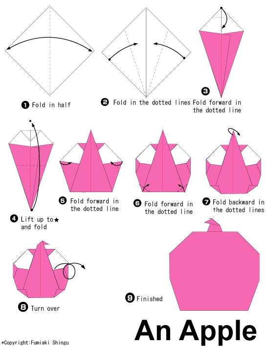 折纸苹果的折纸图解威廉希尔中国官网
手把手教你制作出可爱的折纸苹果来