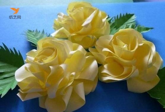 漂亮的黄玫瑰纸艺花制作威廉希尔中国官网
