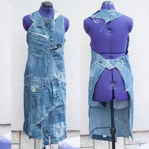 旧牛仔裤废物利用制作工装围裙DIY威廉希尔中国官网
