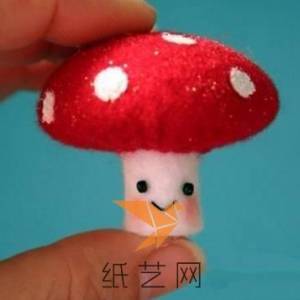 萌萌的不织布小蘑菇制作威廉希尔中国官网
