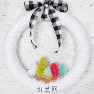 可爱的圣诞节毛线球装饰环制作威廉希尔中国官网
