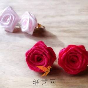 漂亮的丝带花玫瑰耳钉制作威廉希尔中国官网
