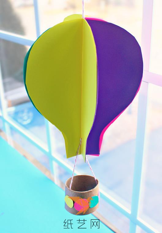 漂亮的彩色纸艺热气球制作威廉希尔中国官网

