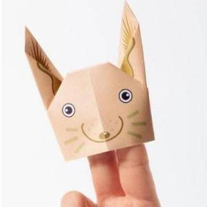 可爱的折纸小兔子手指玩偶制作威廉希尔中国官网

