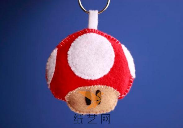 超可爱的超级玛丽小蘑菇钥匙链不织布制作威廉希尔中国官网
