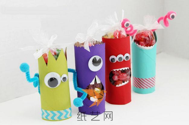 卫生纸筒制作的小怪兽糖果盒威廉希尔中国官网

