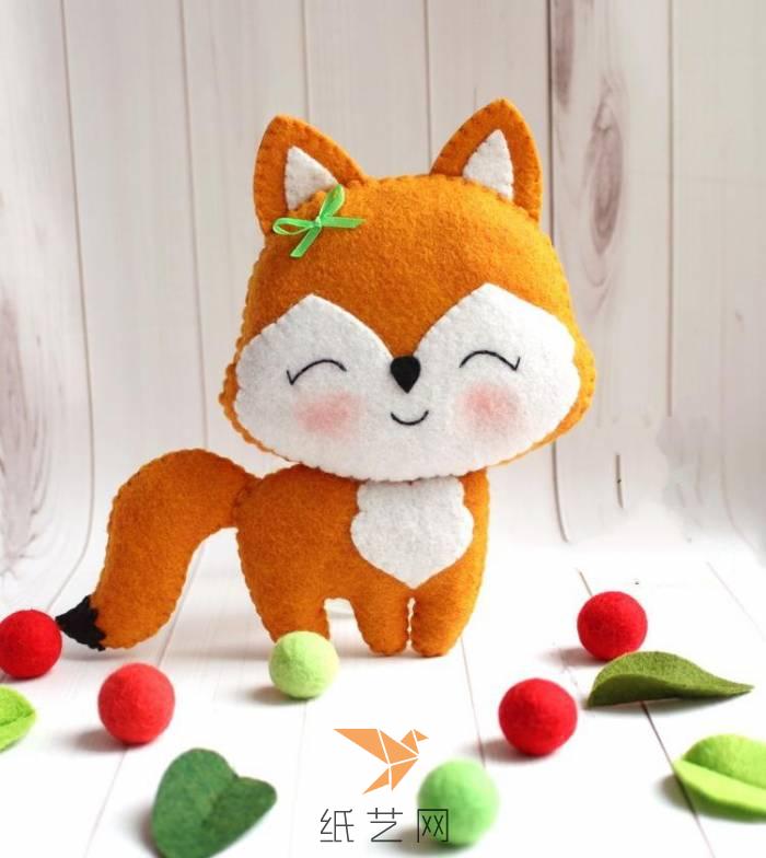 可爱儿童节礼物不织布小狐狸玩偶制作威廉希尔中国官网
