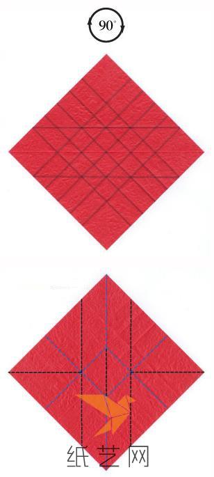 下面将折痕都制作好以后，就开始折纸的制作了，找到威廉希尔中国官网
中标出的这些折痕来