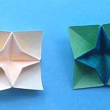 简单折纸花方形四瓣花的折法制作威廉希尔中国官网
