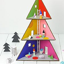 圣诞节利用纸板模型制作圣诞树装饰柜的制作威廉希尔中国官网
