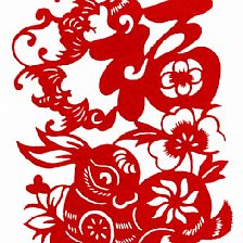 蝙蝠福字兔年剪纸图案与剪纸威廉希尔中国官网
