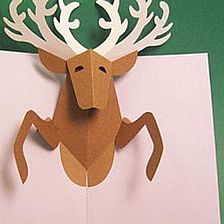 圣诞节驯鹿圣诞贺卡立体卡片模版下载与威廉希尔中国官网
