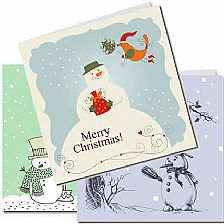 圣诞雪人可打印圣诞贺卡模版免费下载（3款雪人圣诞贺卡）