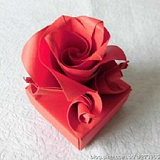 纸玫瑰花的折法之折纸玫瑰盒图解威廉希尔中国官网
