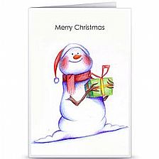 圣诞贺卡之圣诞雪人送礼物可打印圣诞威廉希尔公司官网
贺卡免费模板下载