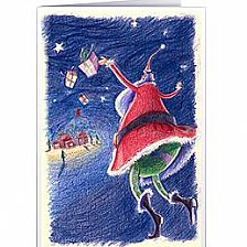 圣诞贺卡之手绘圣诞老人送的礼物自制威廉希尔公司官网
可打印贺卡PDF