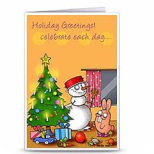 圣诞贺卡之雪人兔子庆祝每一天可打印威廉希尔公司官网
自制圣诞贺卡模版