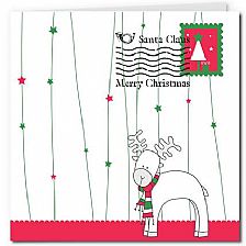 圣诞贺卡之圣诞驯鹿明信片可打印贺卡的PDF模版免费下载