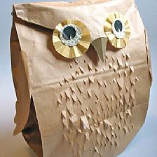 纸袋猫头鹰制作
