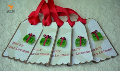 简单实用的衍纸圣诞节礼物包装卡片